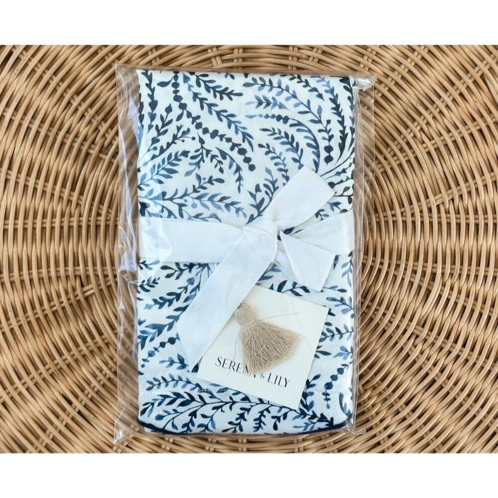 NEW Serena & Lily Priano Sateen Standard Pillow Sham-Navy Blue